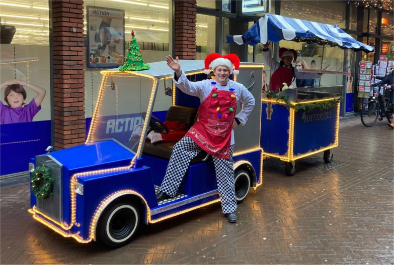 Mobiele Poffertjeskraam  boekt u bij www.kerst-entertainment.nl
